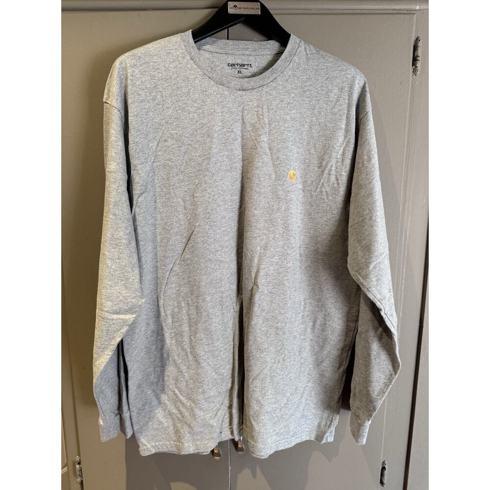 Carhartt Men's Chase Long Sleeve T Shirt Gray XL EUC